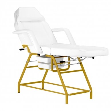 Kosmetologinis krėslas BEAUTY CHAIR 557G MODEL GOLD WHITE 2