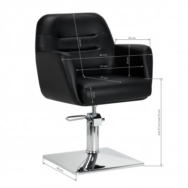 Hairdressing chair Gabbiano Barber Hairdressing Chair Monaco Black 8