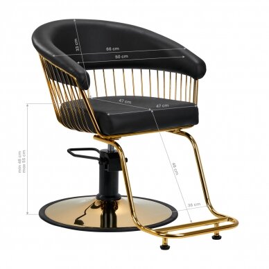 Fotel fryzjerski GABBIANO HAIRDRESSING CHAIR LILLE GOLD BLACK 7