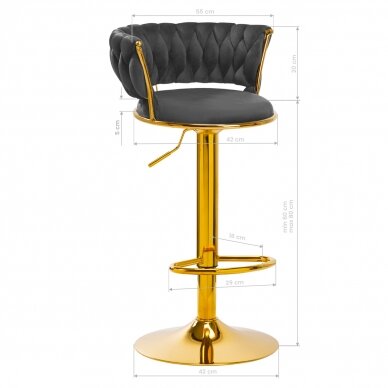 Bar stool 4RICO ROMAN VELVET GREY 8