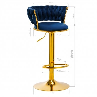 Barhocker 4RICO ROMAN VELVET SEABLUE 8