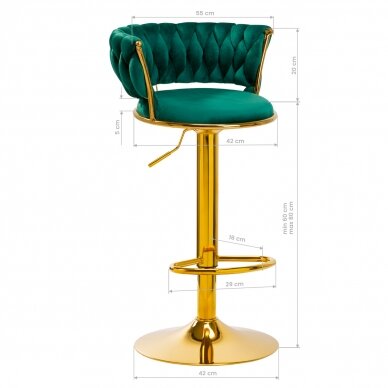 Bar stool 4RICO ROMAN VELVET GREEN 8