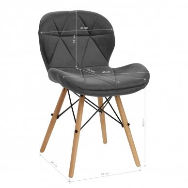 Chair 4Rico QS-186 Scandi Velvet Grey 8