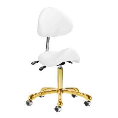 Beautician stool Giovanni 1004 Gold White