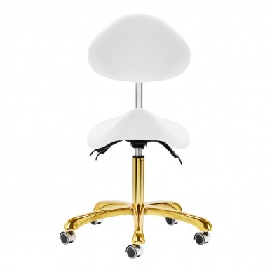 Beautician stool Giovanni 1004 Gold White 2