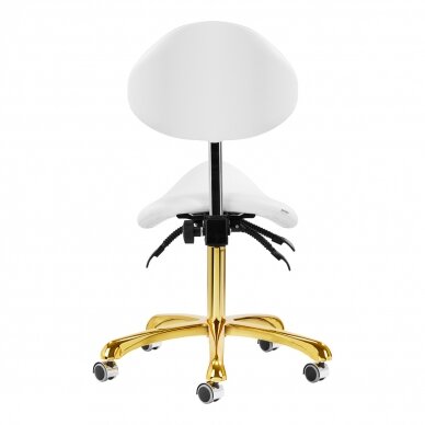 Beautician stool Giovanni 1004 Gold White 3