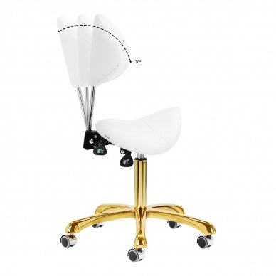 Beautician stool Giovanni 1004 Gold White 8