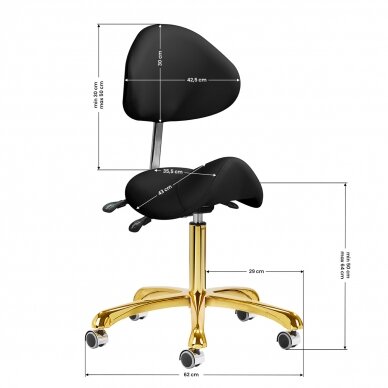 Kosmetoloogiline stool Giovanni 1004 Gold Black 9