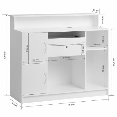 Registratūros stalas GABBIANO RECEPTION DESK DIAMOND WHITE 10