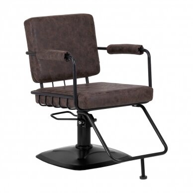 Frizieru krēsls Gabbiano Professional Hairdressing Chair Katania Loft Old Leather Dark Brown