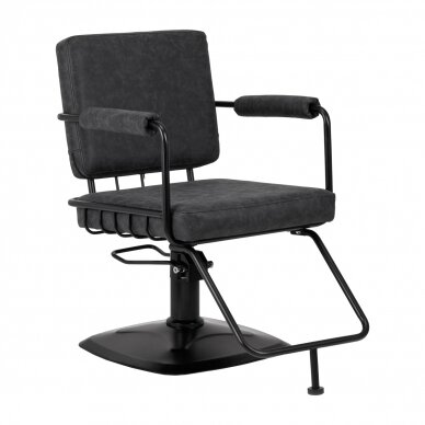 Frizieru krēsls Gabbiano Professional Hairdressing Chair Katania Loft Old Leather Black