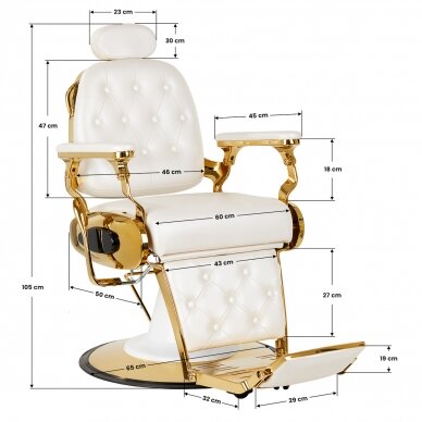 Parturituoli Barber Chair Gabbiano Francesco Gold White 13