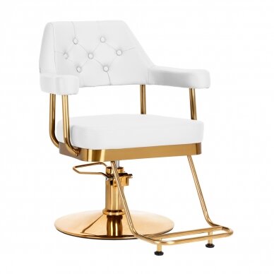 Frizieru krēsls Gabbiano Professional Hairdressing Chair Granada Gold White