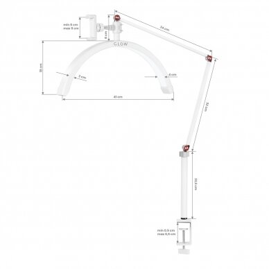 Kosmetologin LED pöytävalaisin manikyyriin Glow MX3 White 11