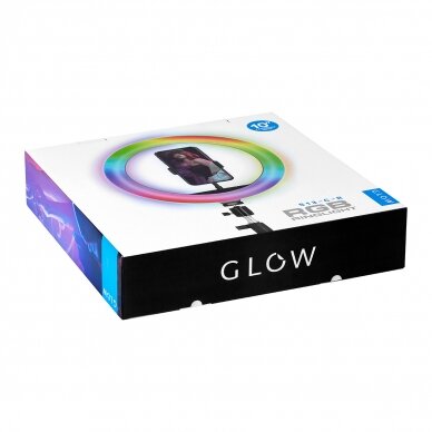 Kosmetologian LED-meikkilamppu jalustalla GLOW RING RGB LIGHT 10" 10W 13