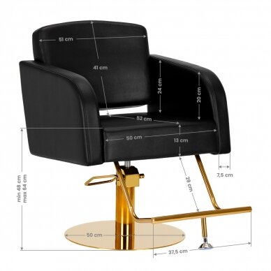 Fotel fryzjerski Gabbiano Professional Hairdressing Chair Turin Gold Black 7