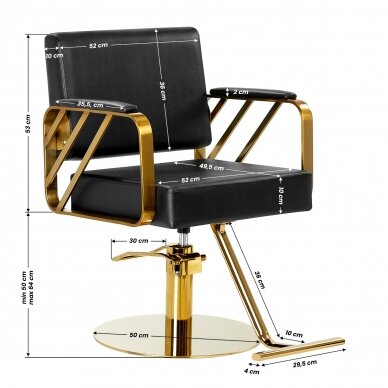 Hairdressing chair Gabbiano Genua Gold Black 8