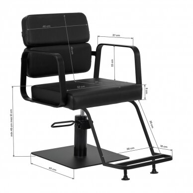 Hairdressing chair Gabbiano Porto Black Black 7