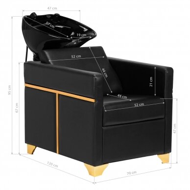 Hairdressing salon sink Gabbiano Toledo Gold Black 12