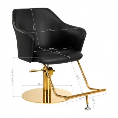 Kampaamotuoli HAIRDRESSING CHAIR MARBELLA GOLD BLACK 7