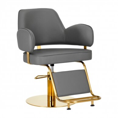 Frizieru krēsls Gabbiano Professional Hairdressing Chair Linz Gold Grey