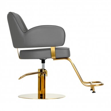 Frizieru krēsls Gabbiano Professional Hairdressing Chair Linz Gold Grey 3