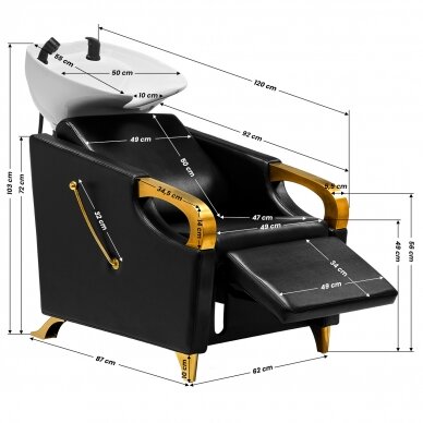 Kampaamon pesuallas Gabbiano C019G Gold Black 10