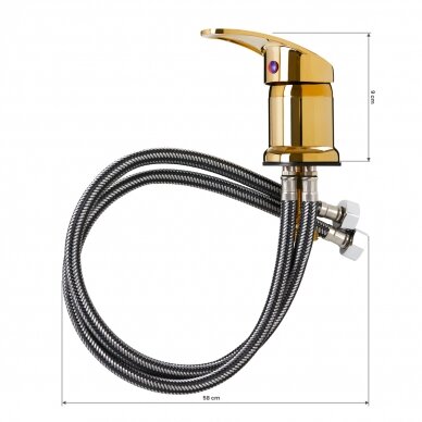 Water faucet for hairdressing sink Gabbiano Gold 2