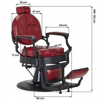 Barber chair Barber Chair President Old Leather Red 16