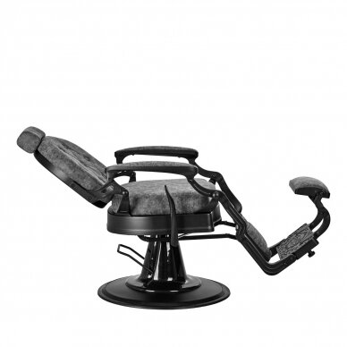 Kirpyklos kėdė Barber Chair President Old Leather Grey 2