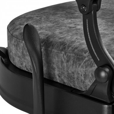 Kirpyklos kėdė Barber Chair President Old Leather Grey 10