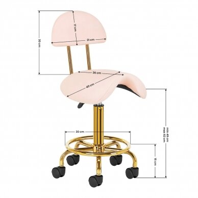 Kosmetologi jakkara STOOL BEAUTY 3 GOLD ROSE 7