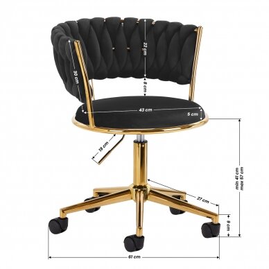 Bürostuhl mit Rollen 4Rico QS-GW01G Velvet Black 7