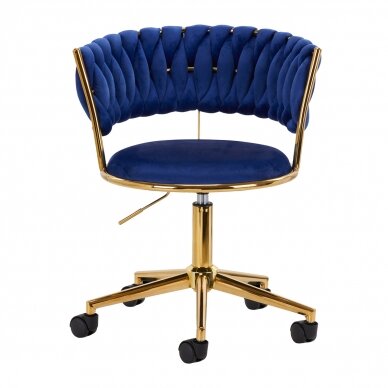 Office chair with wheels 4Rico QS-GW01G Velvet Blue 1