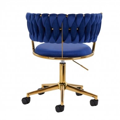 Office chair with wheels 4Rico QS-GW01G Velvet Blue 3