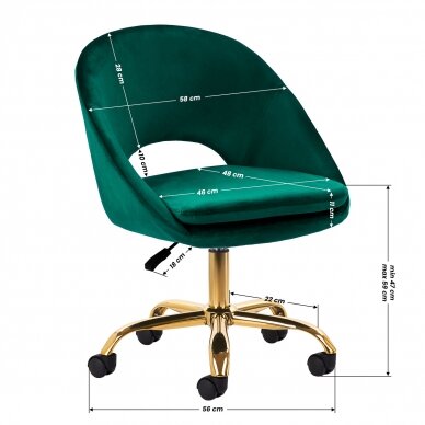 Bürostuhl mit Rollen 4Rico QS-MF18G Velvet Green 7