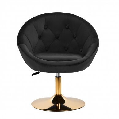 Swivel armchair 4Rico QS-BL12B Velvet Black 1