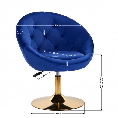 Swivel armchair 4Rico QS-BL12B Velvet Blue 7