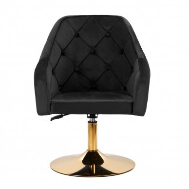 Swivel armchair 4Rico QS-BL14G Velvet Black 1