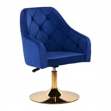 Swivel armchair 4Rico QS-BL14G Velvet Blue