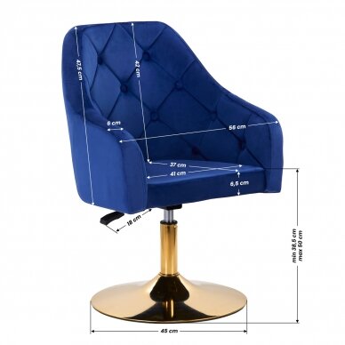 Drehsessel 4Rico QS-BL14G Velvet Blue 8