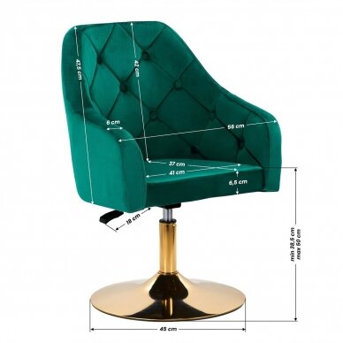 Swivel armchair 4Rico QS-BL14G Velvet Green 8