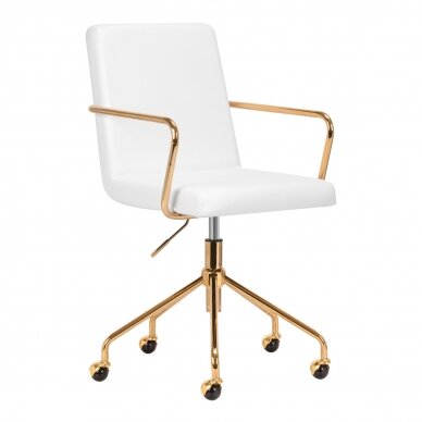 Office chair with wheels QS-OF211G Gold White