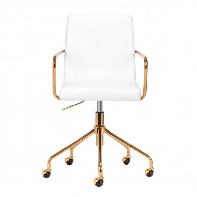 Office chair with wheels QS-OF211G Gold White 1