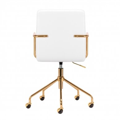 Office chair with wheels QS-OF211G Gold White 3