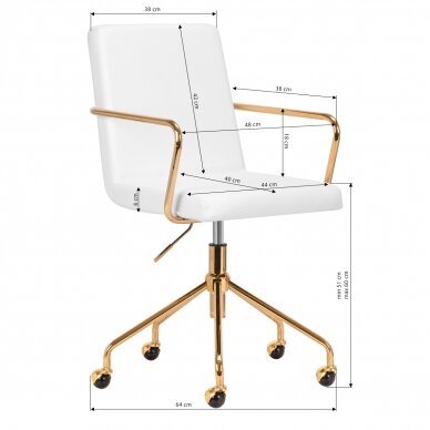 Office chair with wheels QS-OF211G Gold White 8