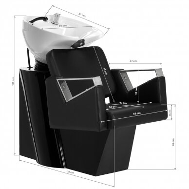 Hairdressing salon sink Gabbiano Vilnius Black 9