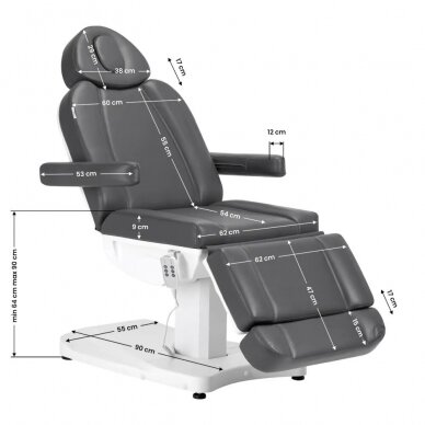 Fotel kosmetyczny Azzurro 803D Electric 3 Motors Professional Grey 15