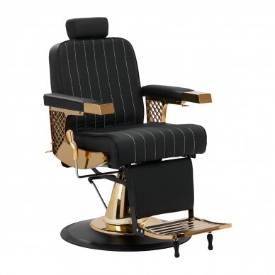 Barbierstuhl Professional Barber Chair Gabbiano Marcus Gold Black