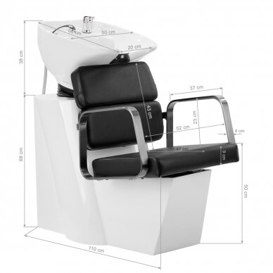 Hairdressing salon sink Gabbiano Porto Silver Black 12